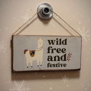🎄Wild Free and Festive Hanging twine rope Decor Sign 🎄Handmade Holiday Christmas